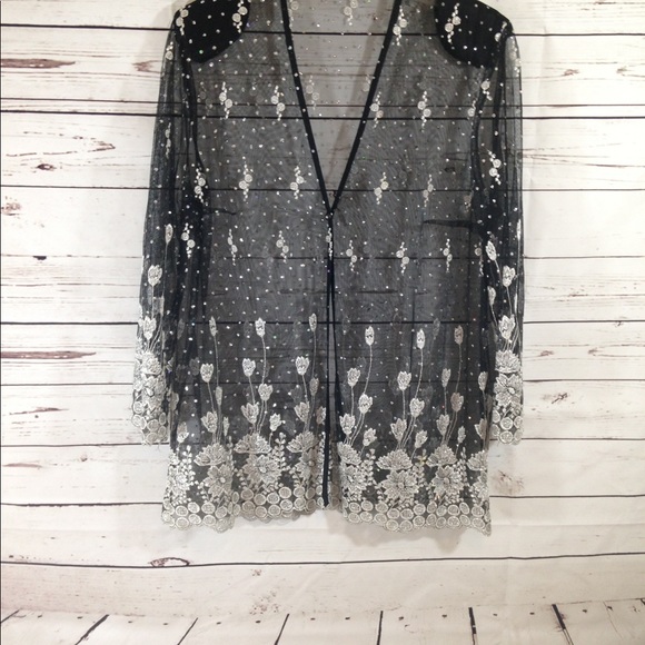 SOLD ~ Super Sheer Sparkly Cover Top Size Medium - Picture 8 of 8